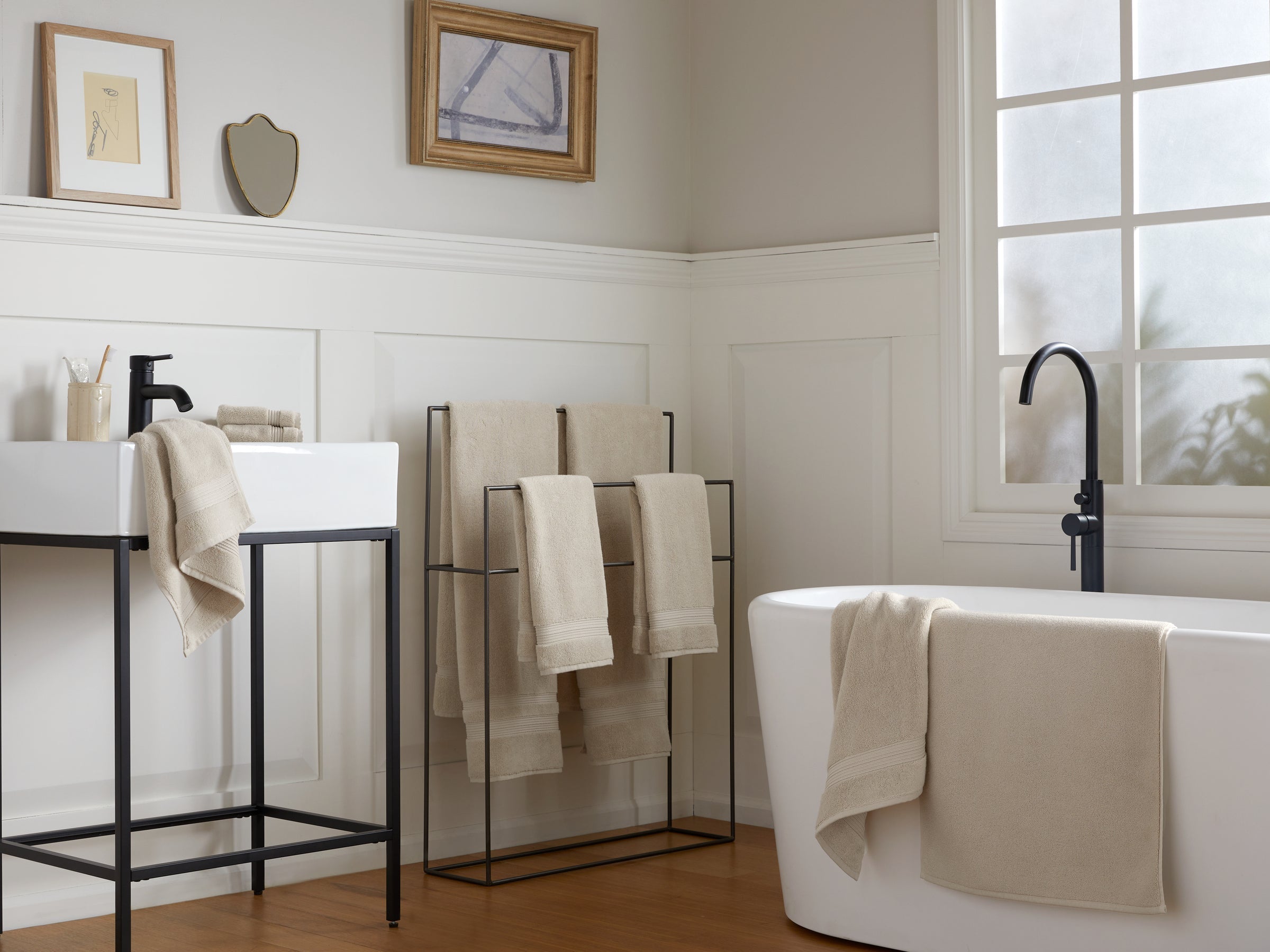 2+2 Classic Turkish Cotton Bath Bundle - Bone