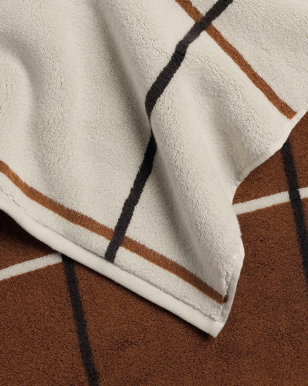 2+2 Organic Plush Bath Bundle - Bone Windowpane